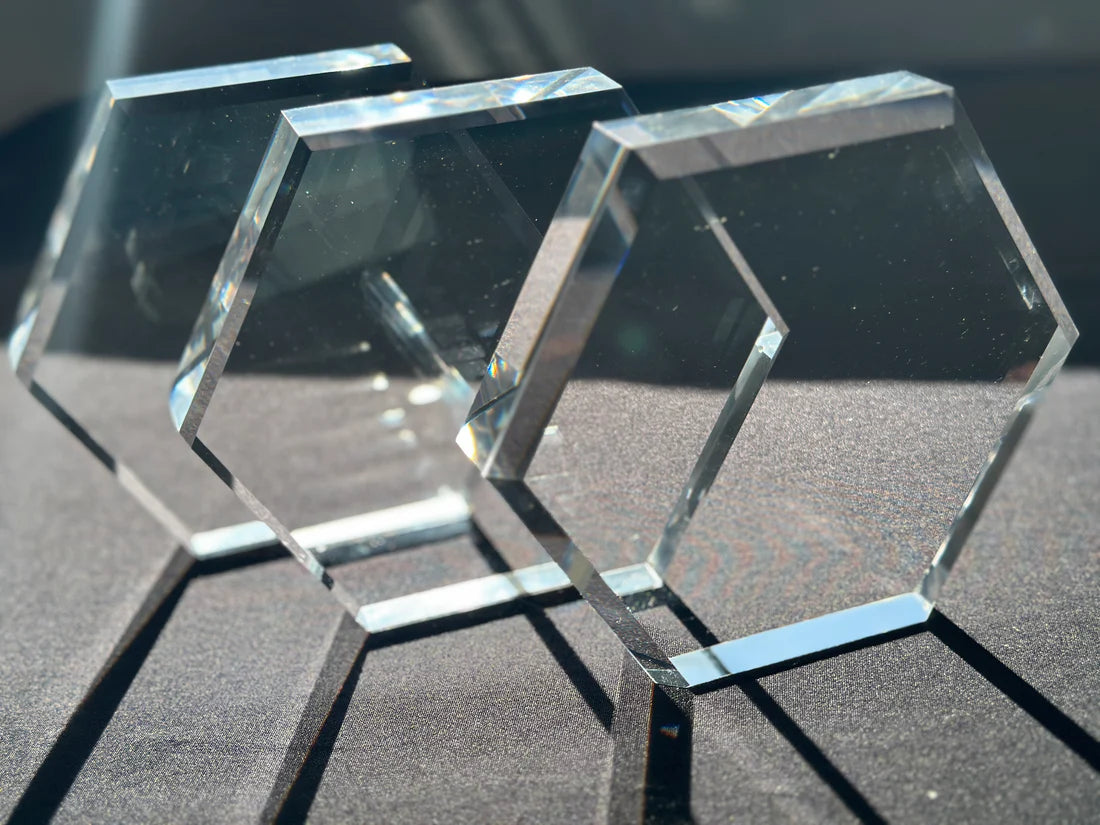 Custom 5" Hexagon Acrylic Award - Premium Beveled Edges