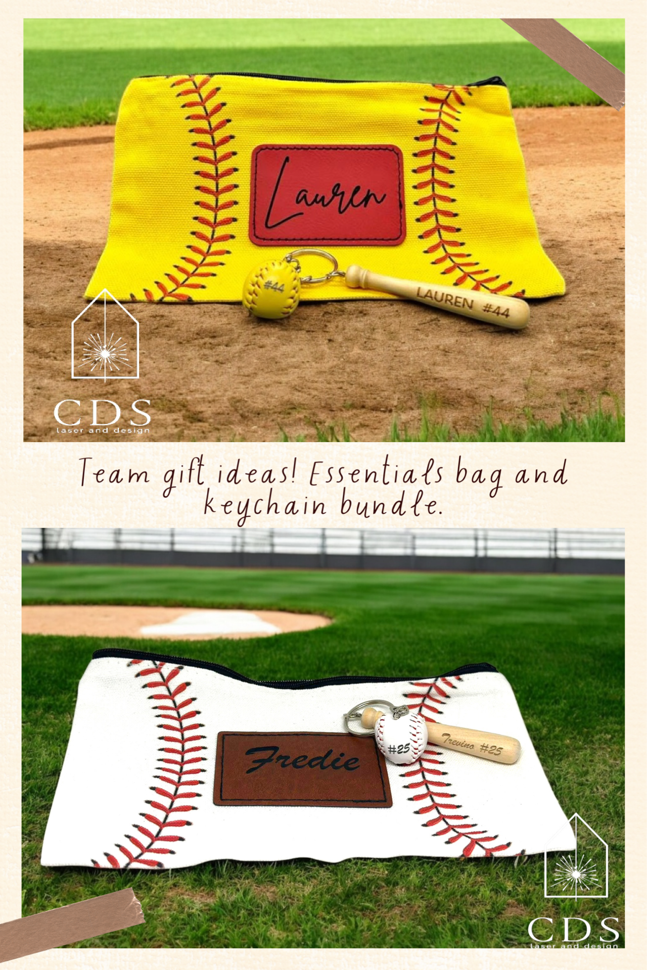Sport Team Gift - Essentials bag and keychain - Cattle Dog Studios Laser & Design