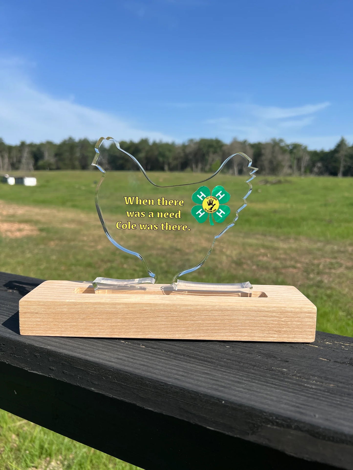 Chicken Poultry Acrylic Award | Custom 4-H Award | FFA Livestock Show Trophy