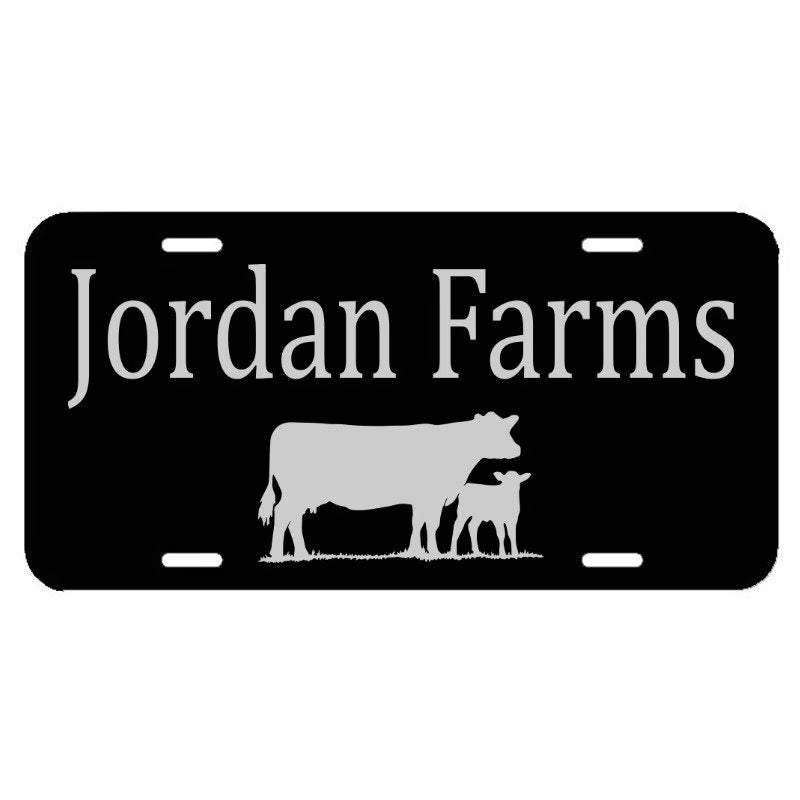 Custom Engraved License Plate Tag With Your Logo or Ranch Brand