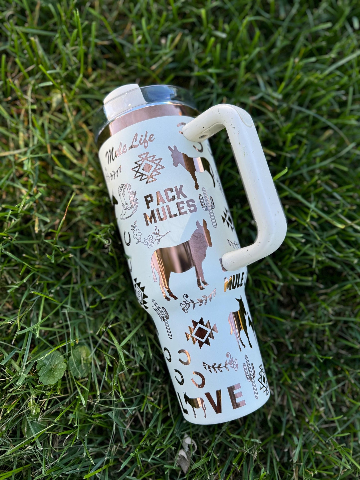 Western Love My Mule Tumbler | Stubborn Mule | Mule Life | Original Hybrid | Western | Cowgirl | Pack Mule - Cattle Dog Studios Laser & Design