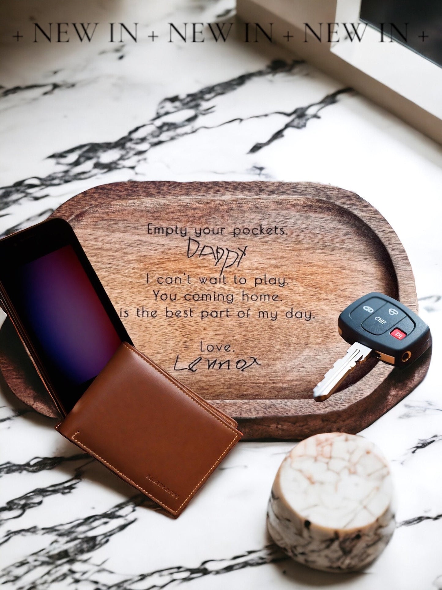 Empty Your Pockets, Time To Play | Dad | Father’s Day | Catch All Tray | Custom Engraved Wood Catch All Tray - Cattle Dog Studios Laser & Design