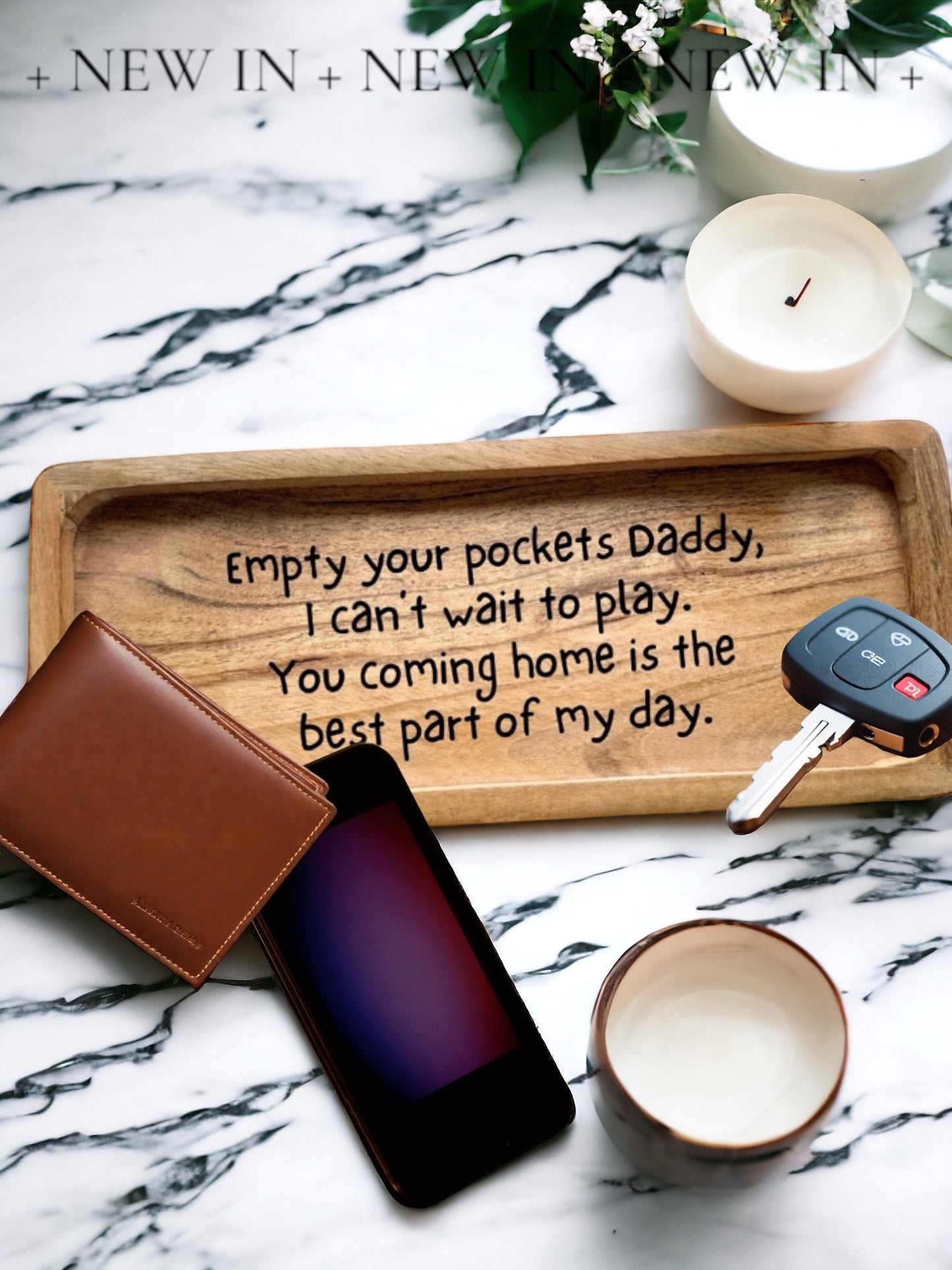 Empty Your Pockets, Time To Play | Dad | Father’s Day | Catch All Tray | Custom Engraved Wood Catch All Tray - Cattle Dog Studios Laser & Design