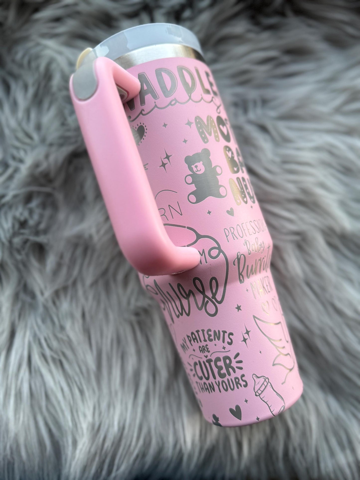 Mother Baby Nurse | Post Partum Nurse | Engraved Tumbler - Cattle Dog Studios Laser & Design