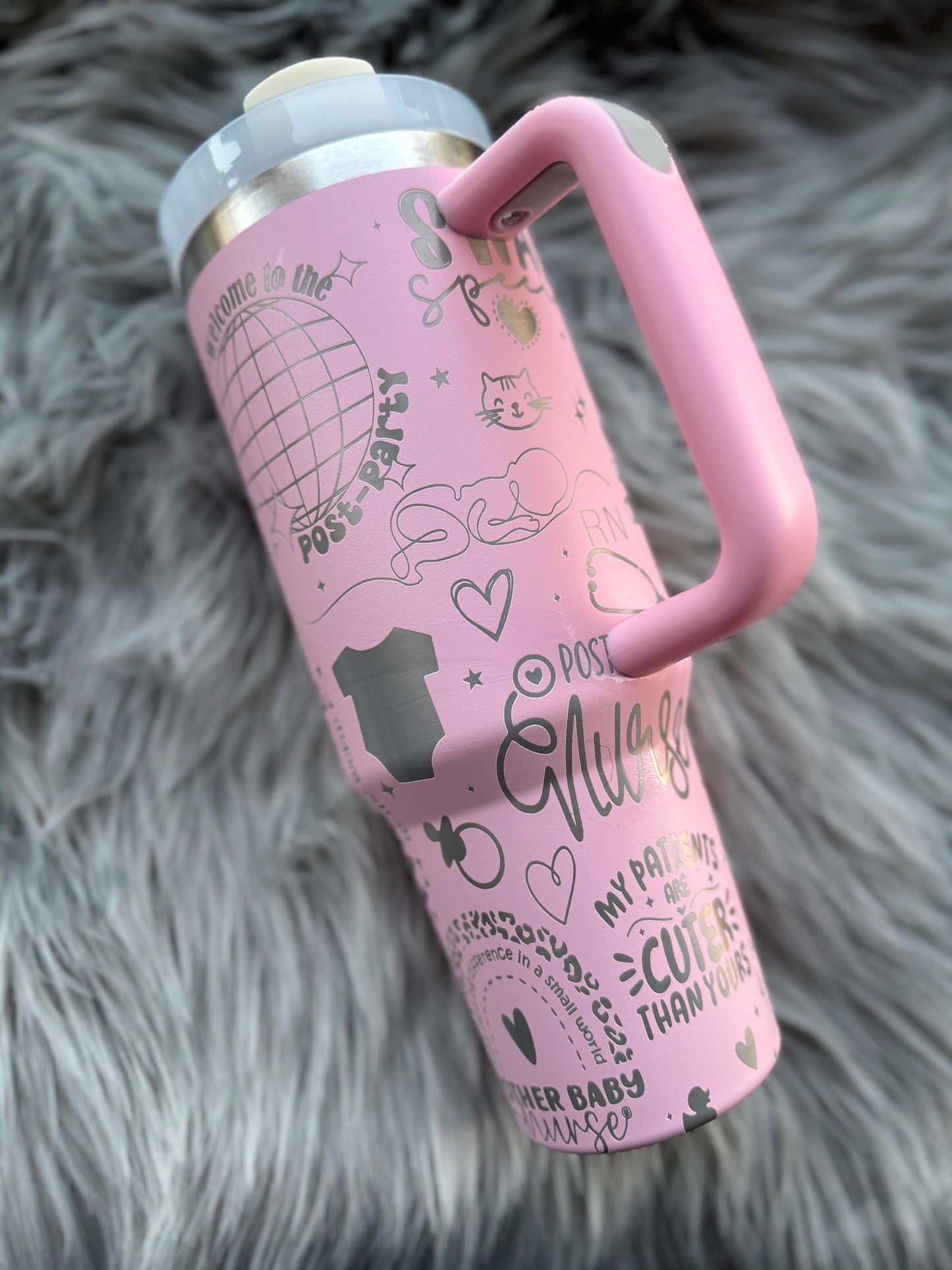 Mother Baby Nurse | Post Partum Nurse | Engraved Tumbler - Cattle Dog Studios Laser & Design