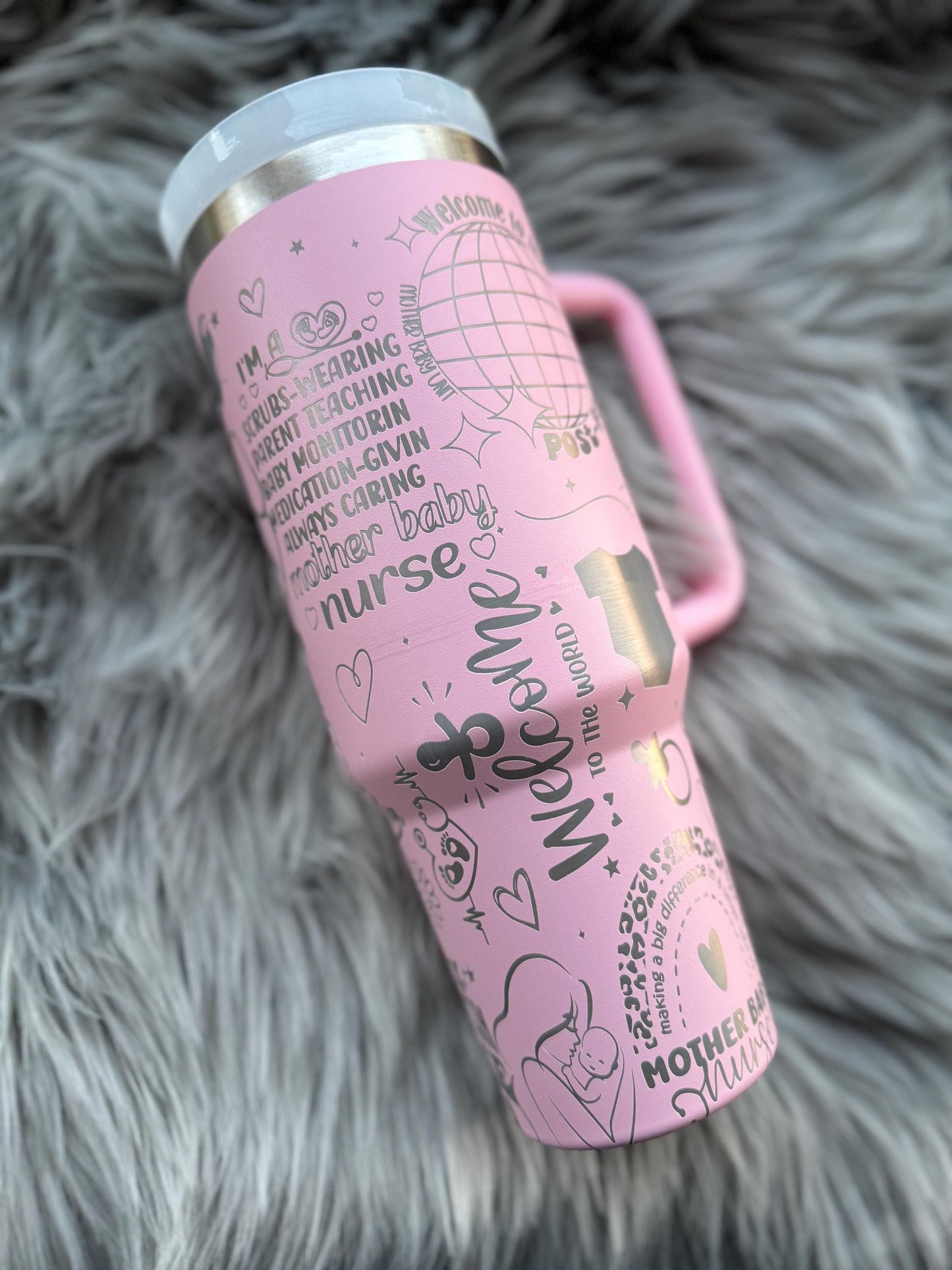 Mother Baby Nurse | Post Partum Nurse | Engraved Tumbler - Cattle Dog Studios Laser & Design