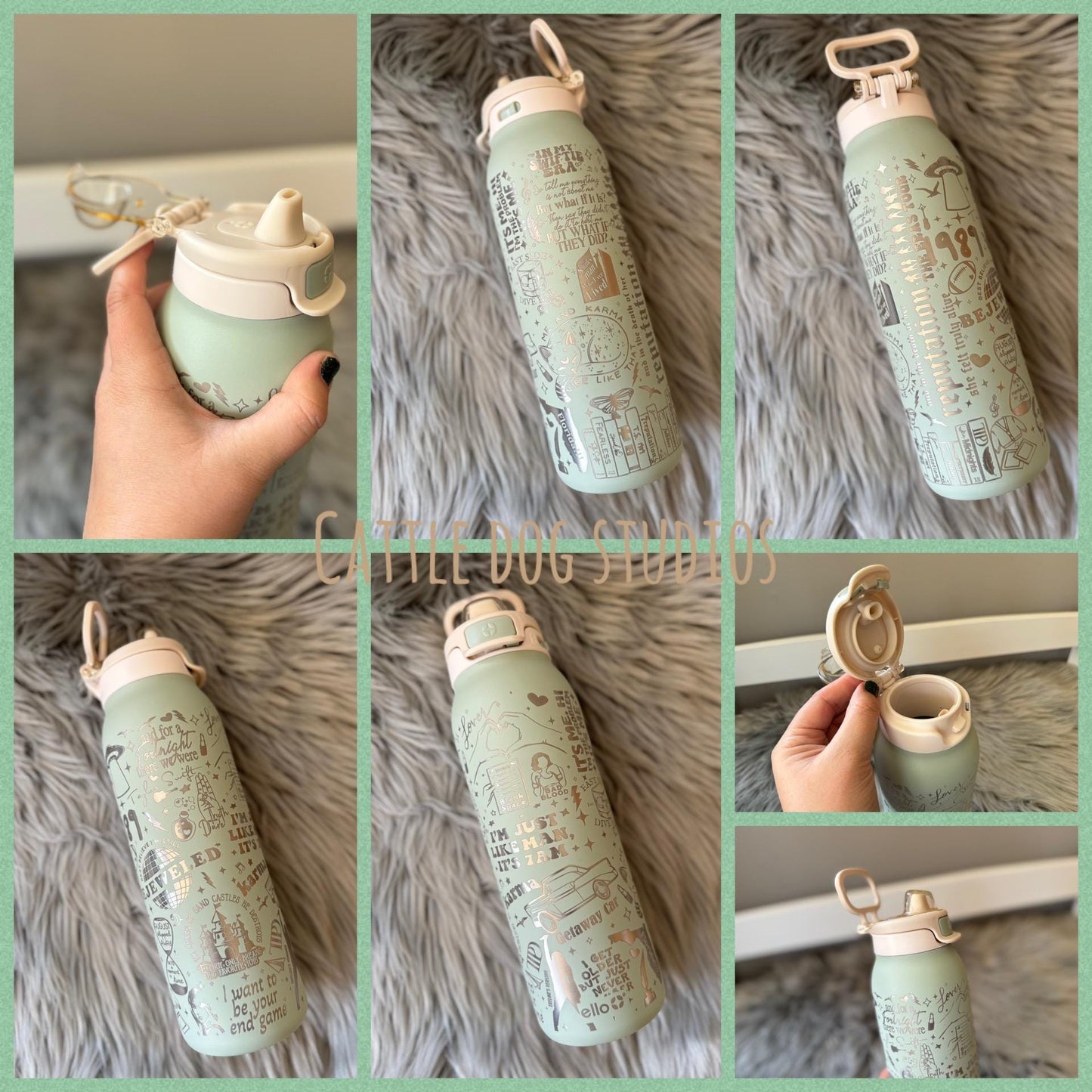 Personalized Engraved Sports Water Bottle | Engraved Water Bottle | Basketball | Football | Hockey | Volleyball | Baseball | Wrestling - Cattle Dog Studios Laser & Design