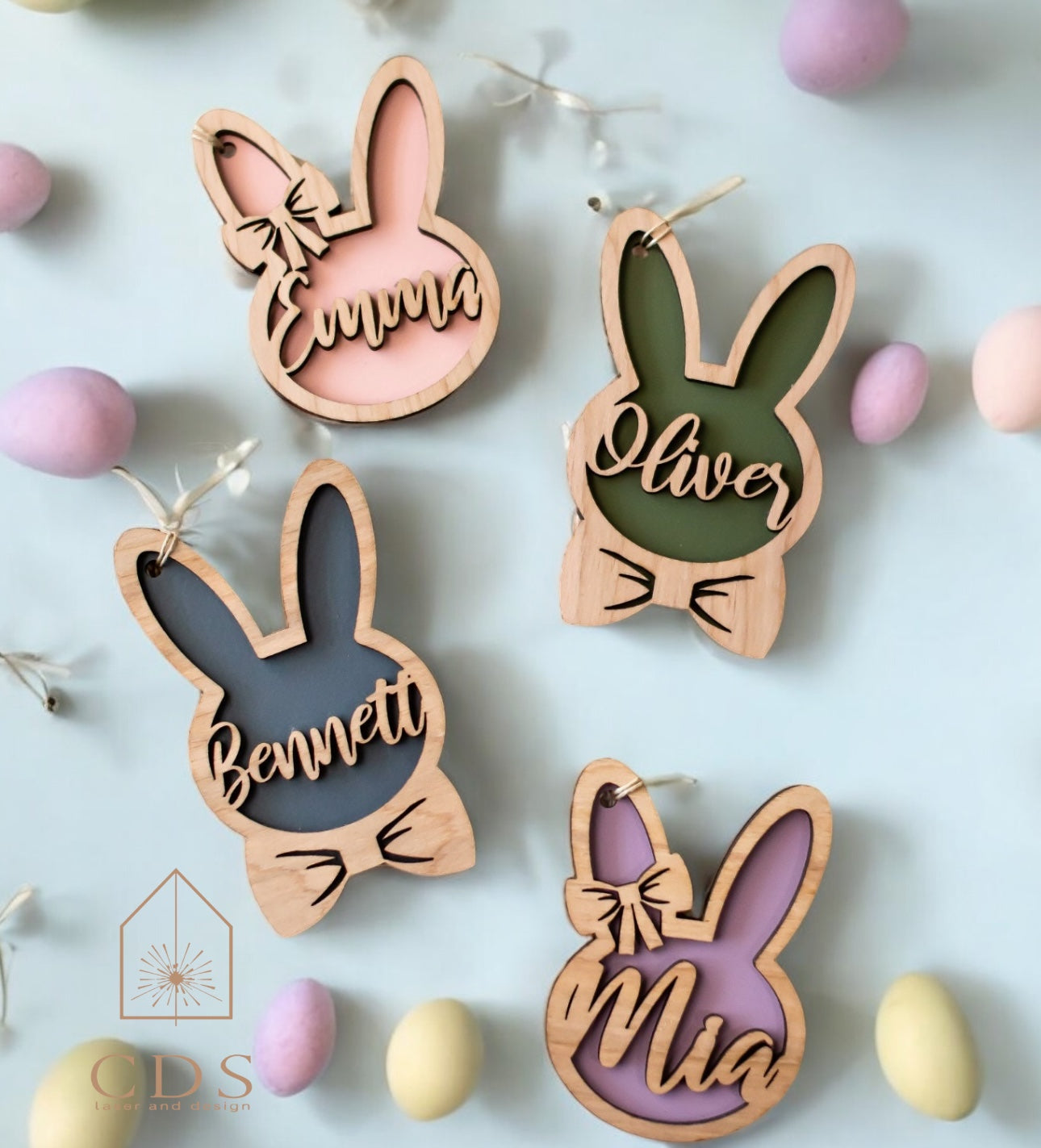 Easter Basket Tags - Cattle Dog Studios Laser & Design