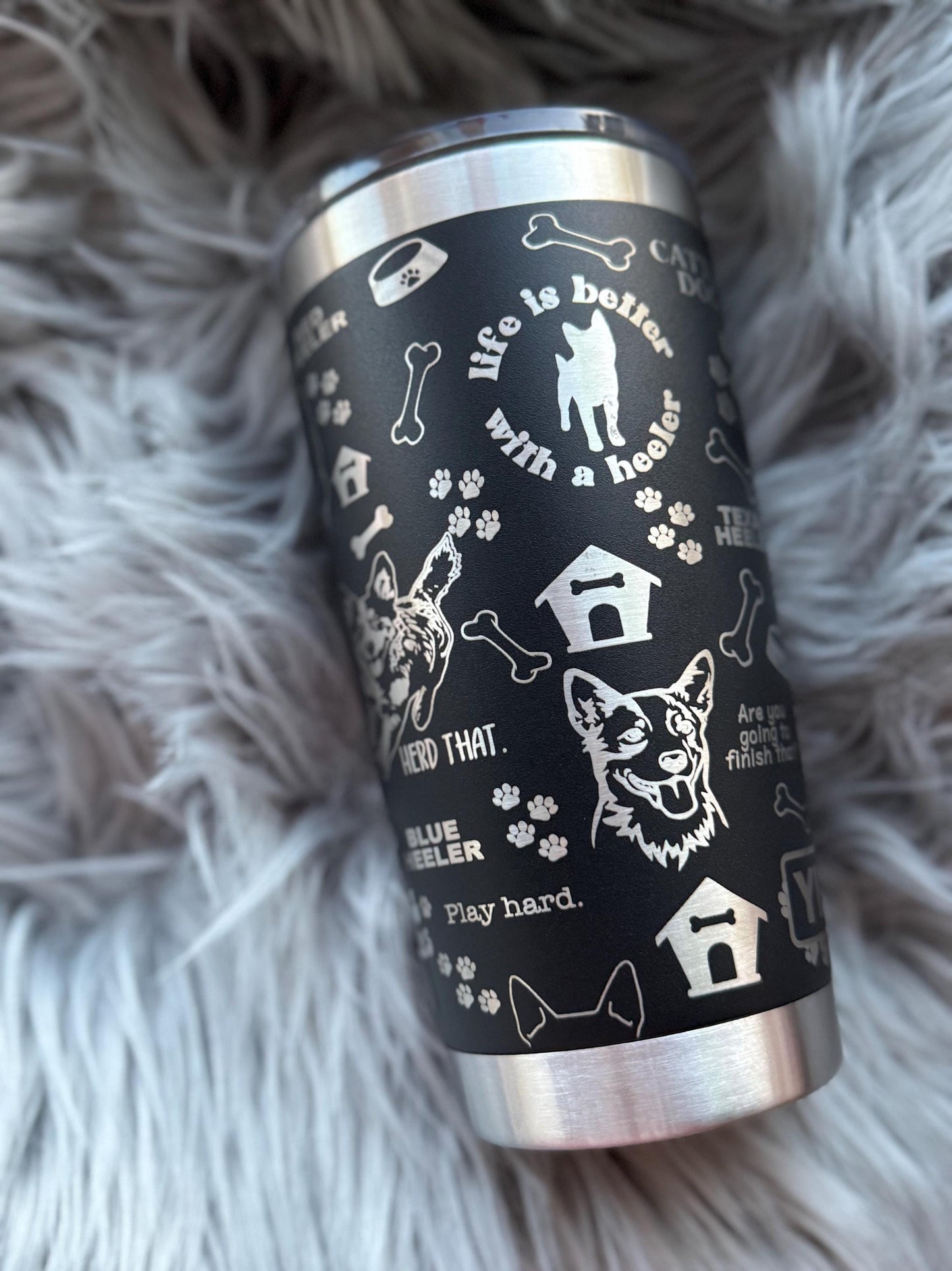 Heeler Mom YETI Tumbler | Cattle dog | Blue Heeler| Red Heeler | Texas Heeler | Dog Mom - Cattle Dog Studios Laser & Design