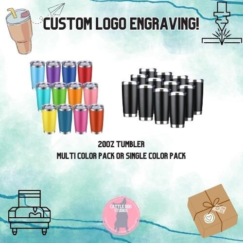 12oz Coffee Mug Custom Logo Tumbler, Corporate Gift, Custom Gift, Closing Gifts, Promotional Items, Custom Tumbler, Cup, Tumbler - Cattle Dog Studios Laser & Design
