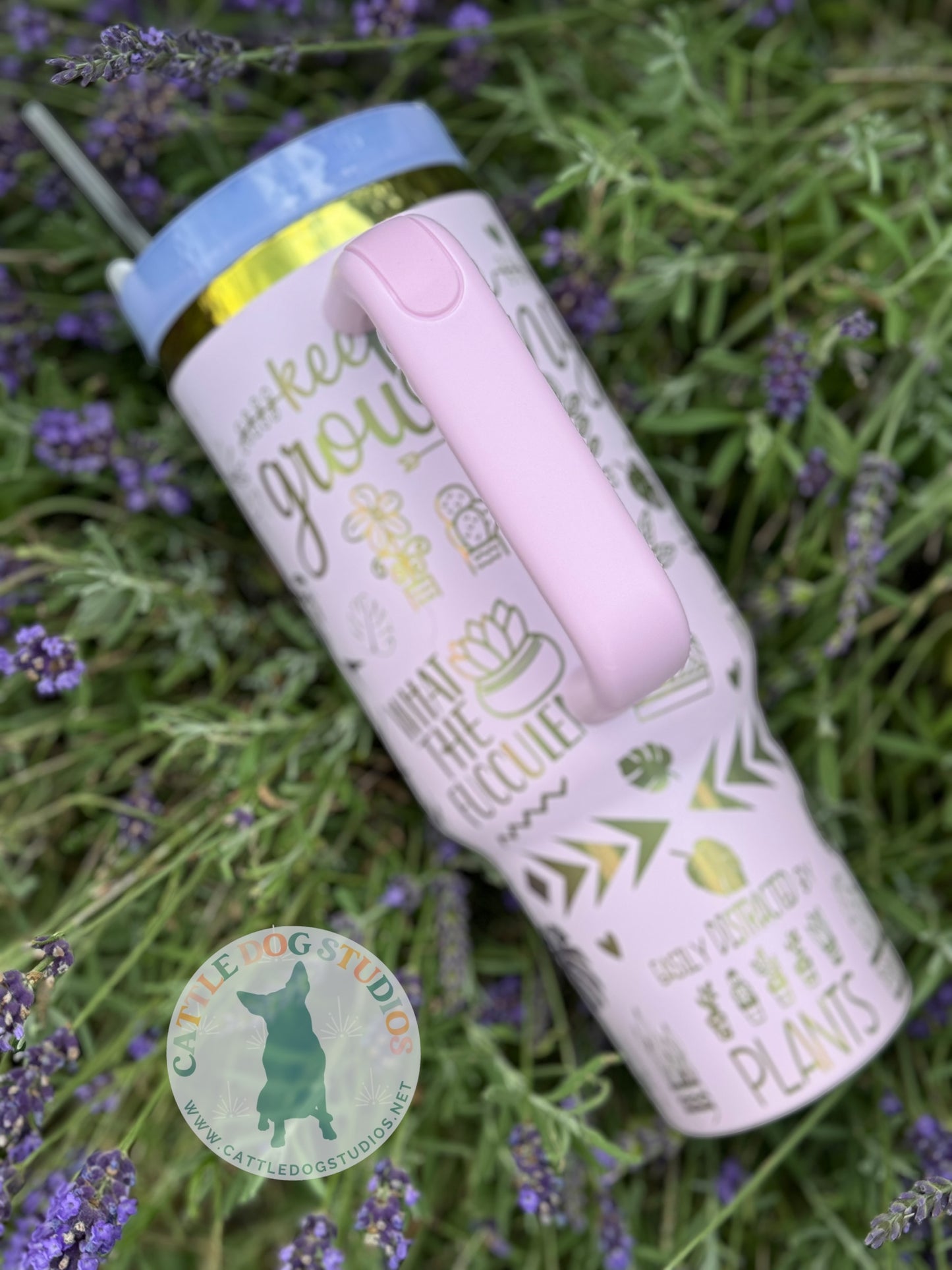 40oz Plant Mom Quencher Tumbler - Cattle Dog Studios Laser & Design
