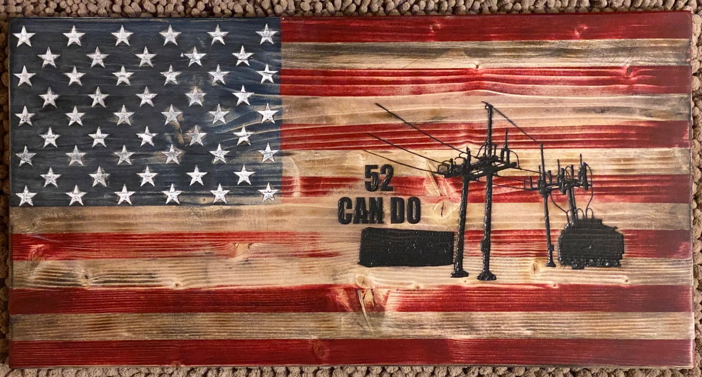 Large Grunge Style American Flag - 52 Can Do - Cattle Dog Studios