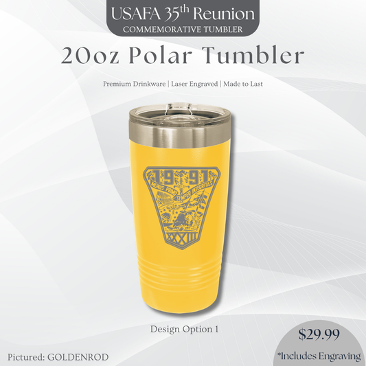 20oz Polar Camel Tumbler with USAFA '91 Crest