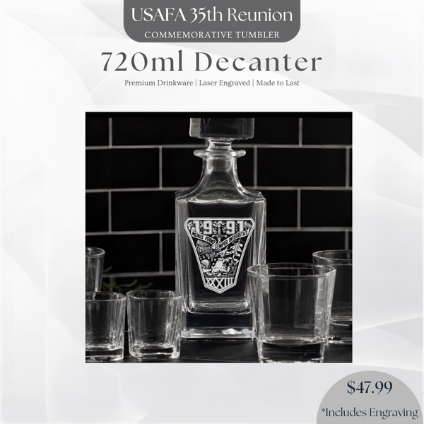 USAFA Class of 1991 Engraved Glass Decanter | 35th Reunion