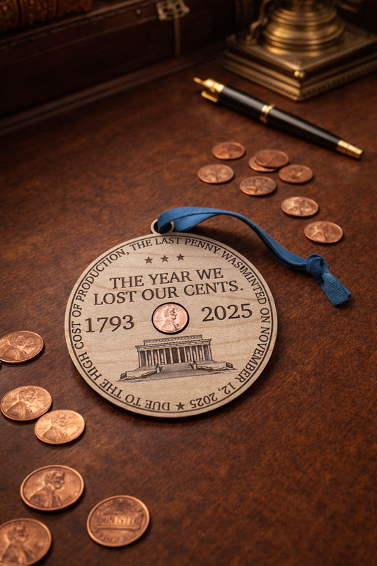 Commemorative 2025 Penny Ornament - The Year We Lost Our Cents