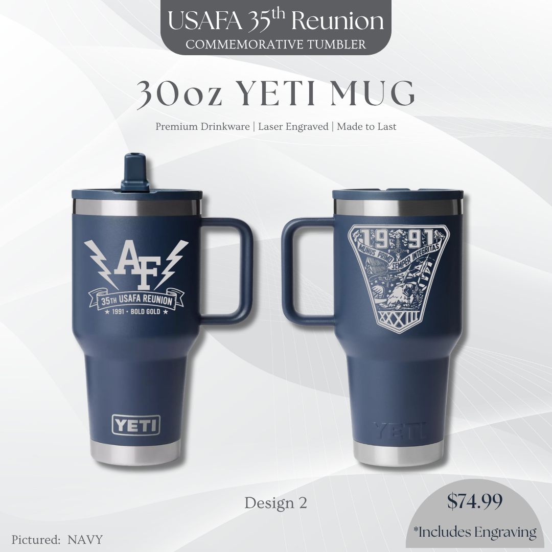 30oz YETI Mug with USAFA '91 Crest