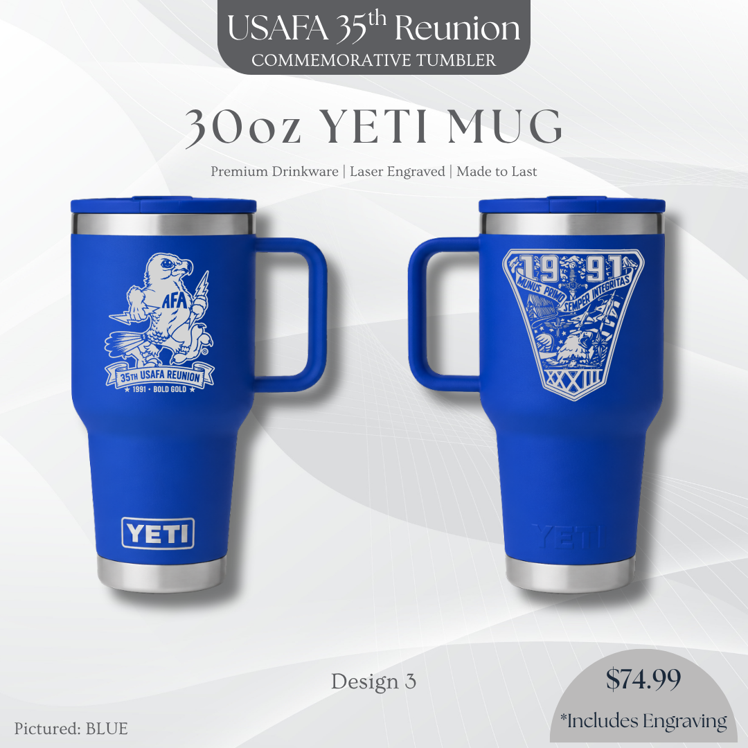 30oz YETI Mug with USAFA '91 Crest