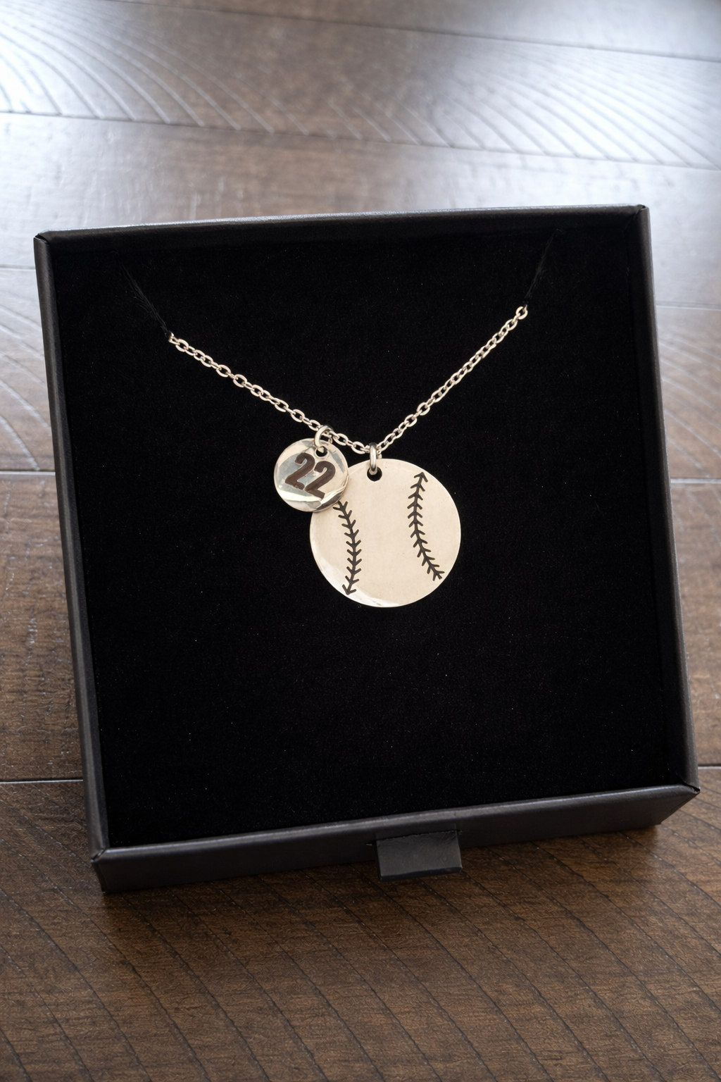 Personalized Baseball Number Necklace | Custom Sports Charm Necklace | Softball Player Gift