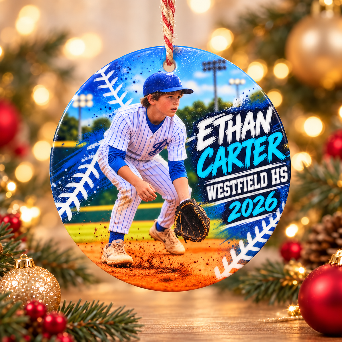 Personalized Sports Photo Ornament | Custom Athlete Gift