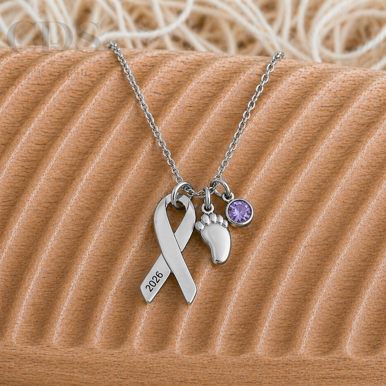 NICU Awareness Ribbon Necklace
