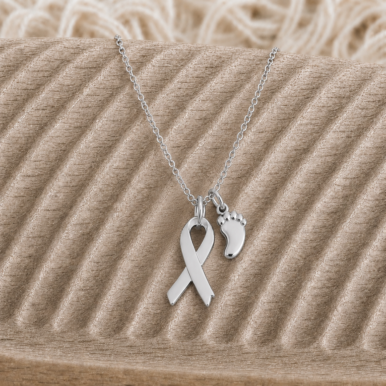 NICU Awareness Ribbon Necklace