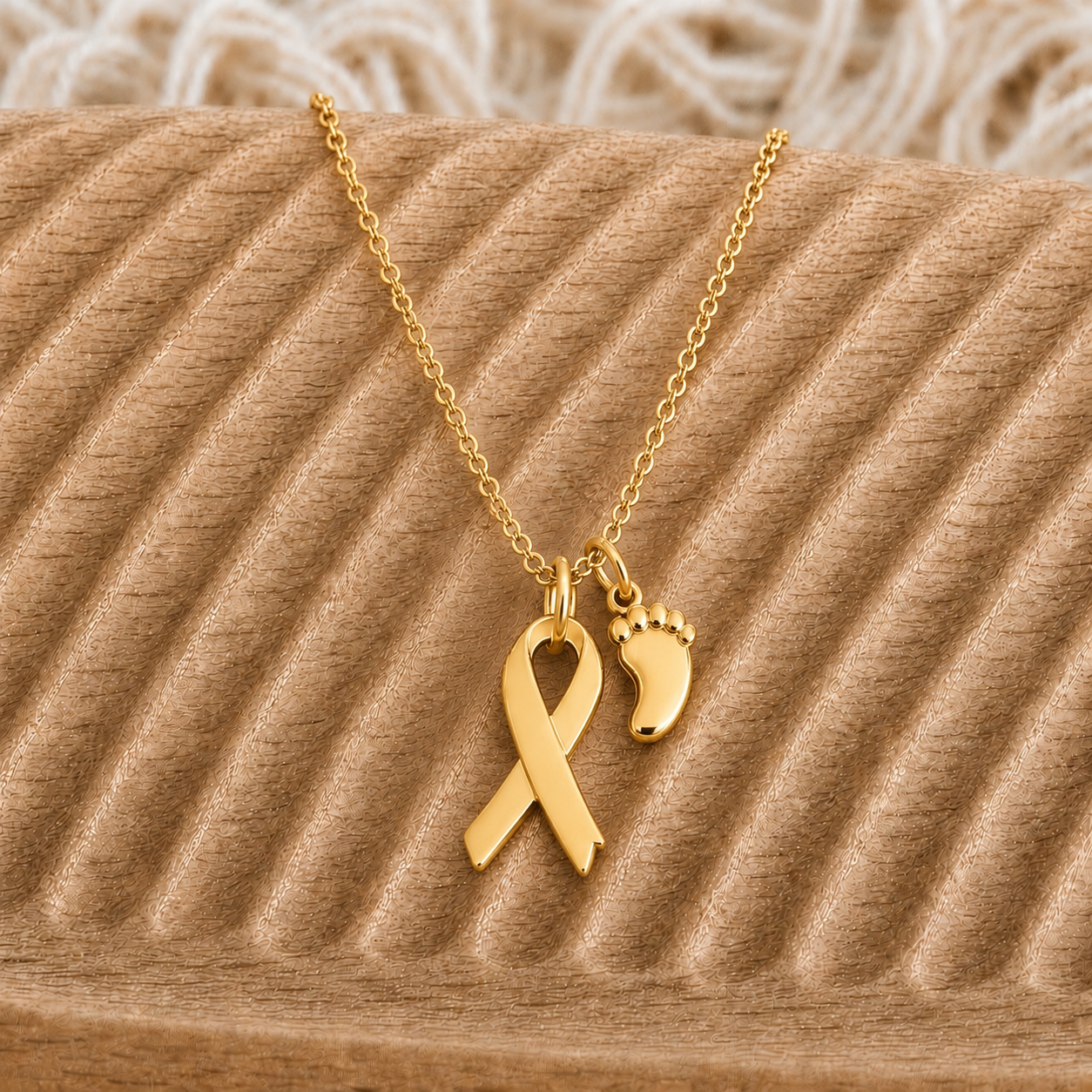 NICU Awareness Ribbon Necklace