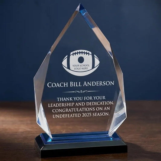 Custom Football Coach Award - Diamond Impress Award – Personalized Engraved Recognition Plaque