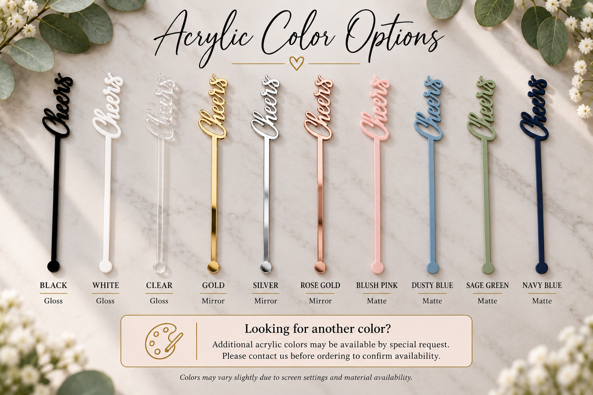 Custom personalized drink stir sticks - CDS Laser & Design