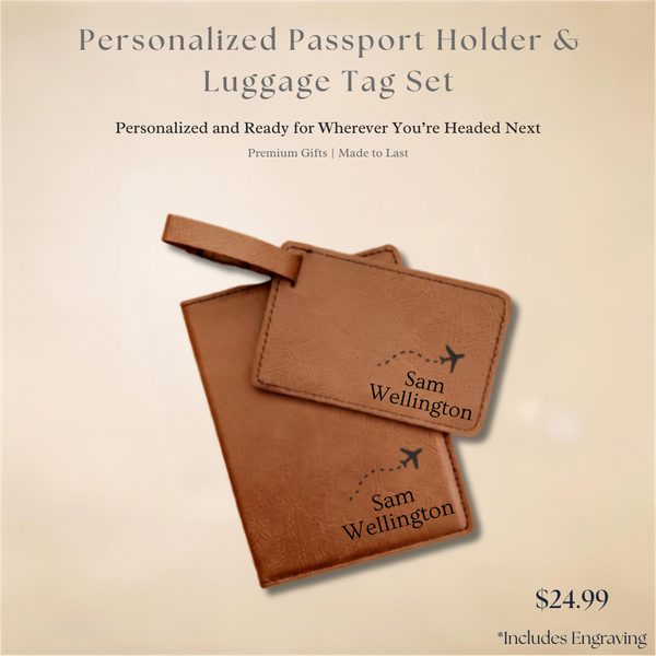 Personalized Passport Cover & Luggage Tag Set