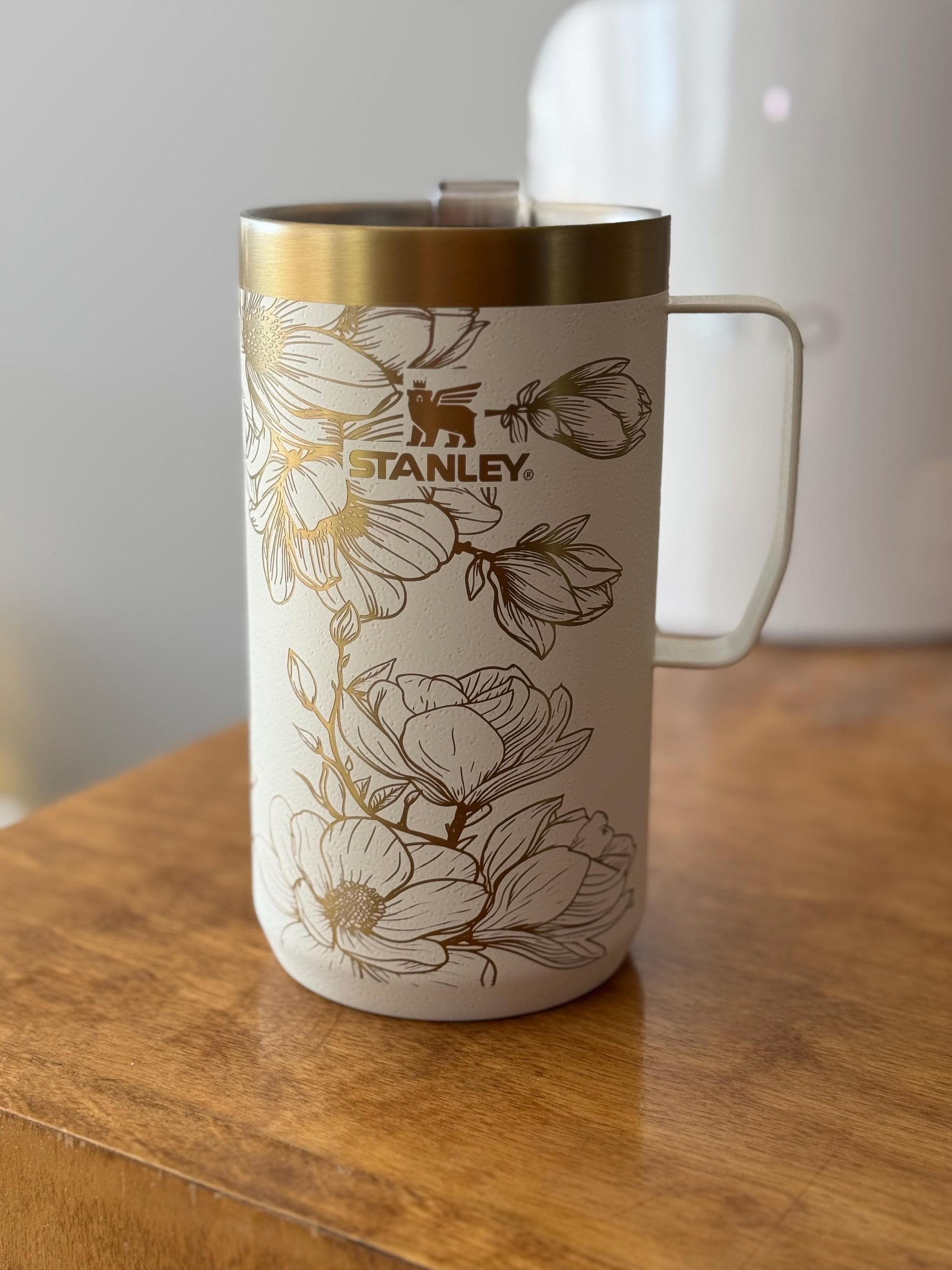 Magnolia Engraved Stanley 24oz Camp Mug - Cattle Dog Studios Laser & Design