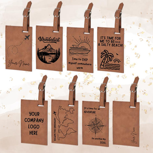 Personalized Luggage Tags | Suitcase Tag | Engraved | Leatherette Luggage Tag - Cattle Dog Studios Laser & Design