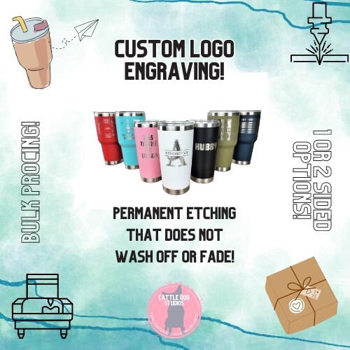 12oz Wine Custom Logo Tumbler, Corporate Gift, Custom Gift, Closing Gifts, Promotional Items, Custom Tumbler, Cup, Tumbler - Cattle Dog Studios Laser & Design