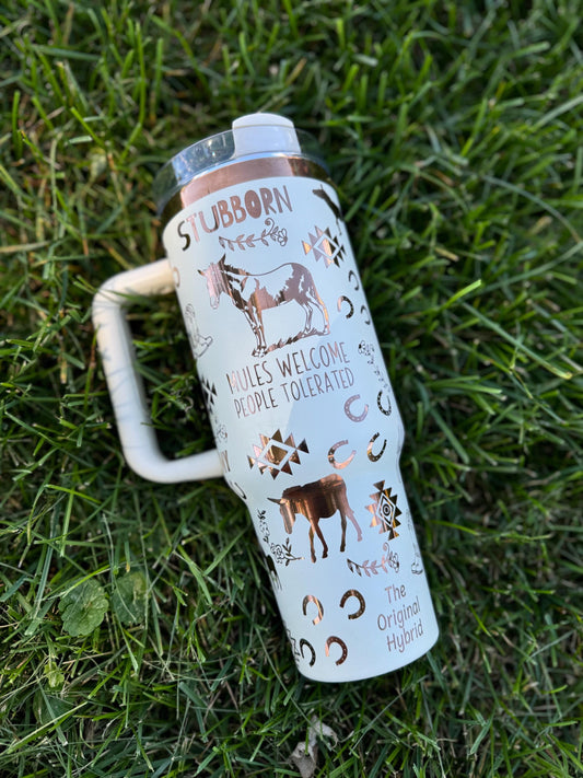 Western Love My Mule Tumbler | Stubborn Mule | Mule Life | Original Hybrid | Western | Cowgirl | Pack Mule - Cattle Dog Studios Laser & Design