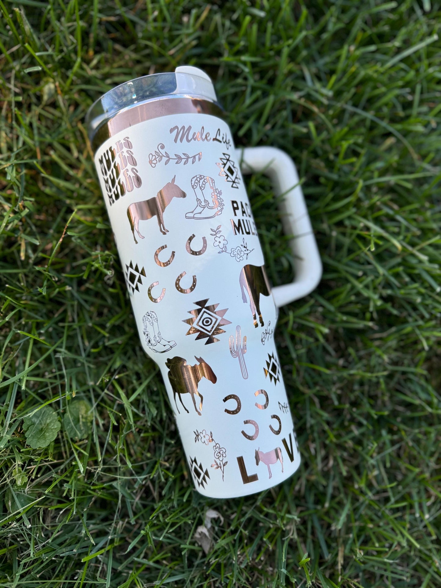 Western Love My Mule Tumbler | Stubborn Mule | Mule Life | Original Hybrid | Western | Cowgirl | Pack Mule - Cattle Dog Studios Laser & Design