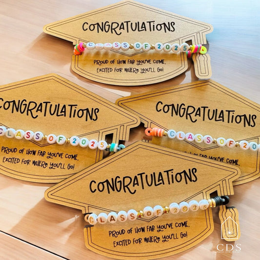 Class of 2025 Bracelet | Congratulations Graduate | Graduation Bracelet | Friendship Bracelet - Cattle Dog Studios Laser & Design