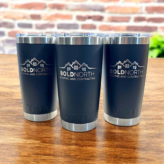 Custom Logo Personalized YETI, Custom Logo Tumbler, Gift for Dad, Business Logo, Engraved Cup, 20 oz Mug, Team Tumbler, Coach Gift - Cattle Dog Studios Laser & Design