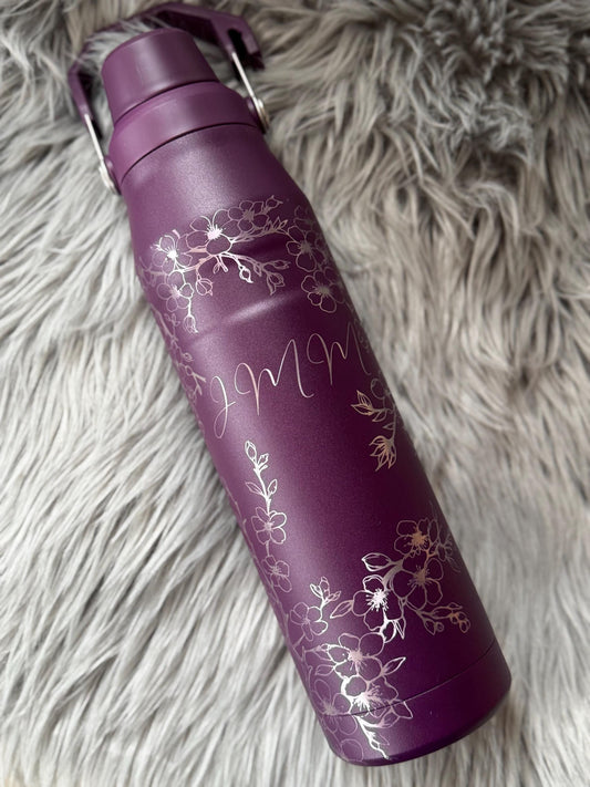 Cherry Blossom floral wrapped tumbler | cherry blossom flowers | Floral | Engraved Flowers |  Flower Engraved Tumbler - Cattle Dog Studios Laser & Design