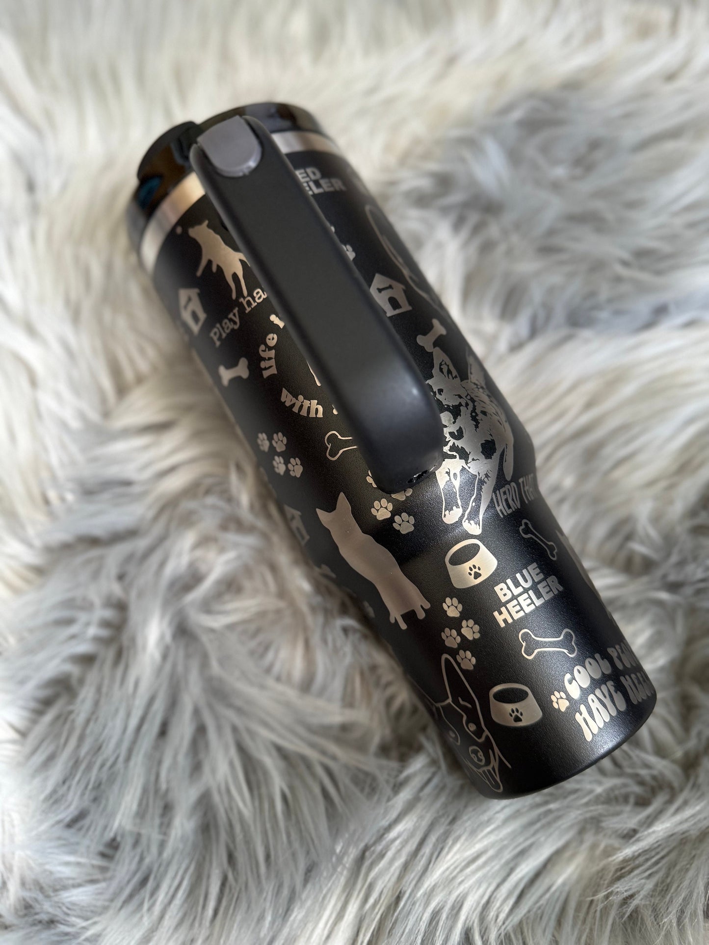 Heeler Mom 40oz Tumbler | Cattle dog | Blue Heeler| Red Heeler | Texas Heeler | Dog Mom - Cattle Dog Studios Laser & Design