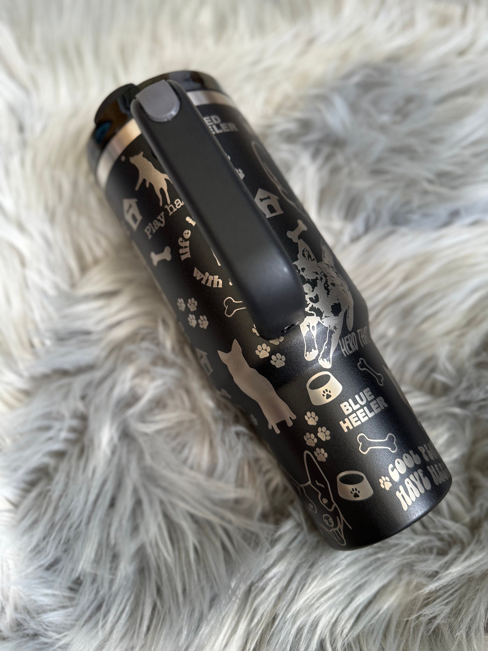 Heeler Mom 40oz Tumbler | Cattle dog | Blue Heeler| Red Heeler | Texas Heeler | Dog Mom - Cattle Dog Studios Laser & Design