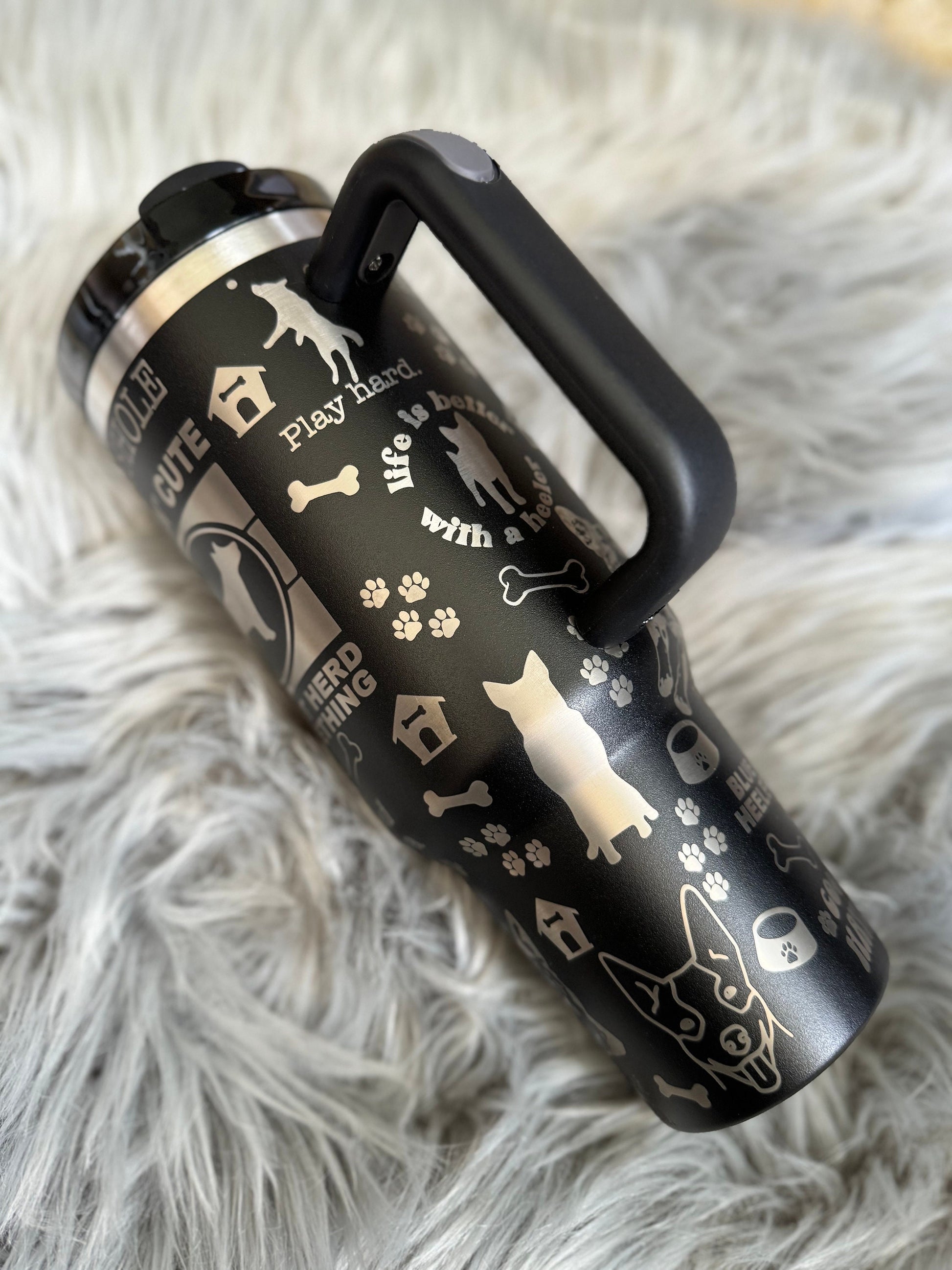 Heeler Mom 40oz Tumbler | Cattle dog | Blue Heeler| Red Heeler | Texas Heeler | Dog Mom - Cattle Dog Studios Laser & Design