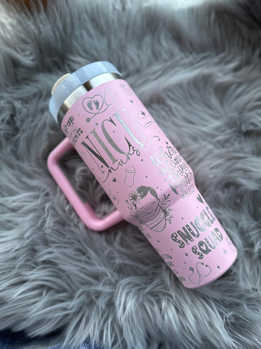 NICU Nurse 40oz Tumbler | NICU | Swaddle Specialist | Neonatal Intensive Care Unit | Babies | Preemie - Cattle Dog Studios Laser & Design