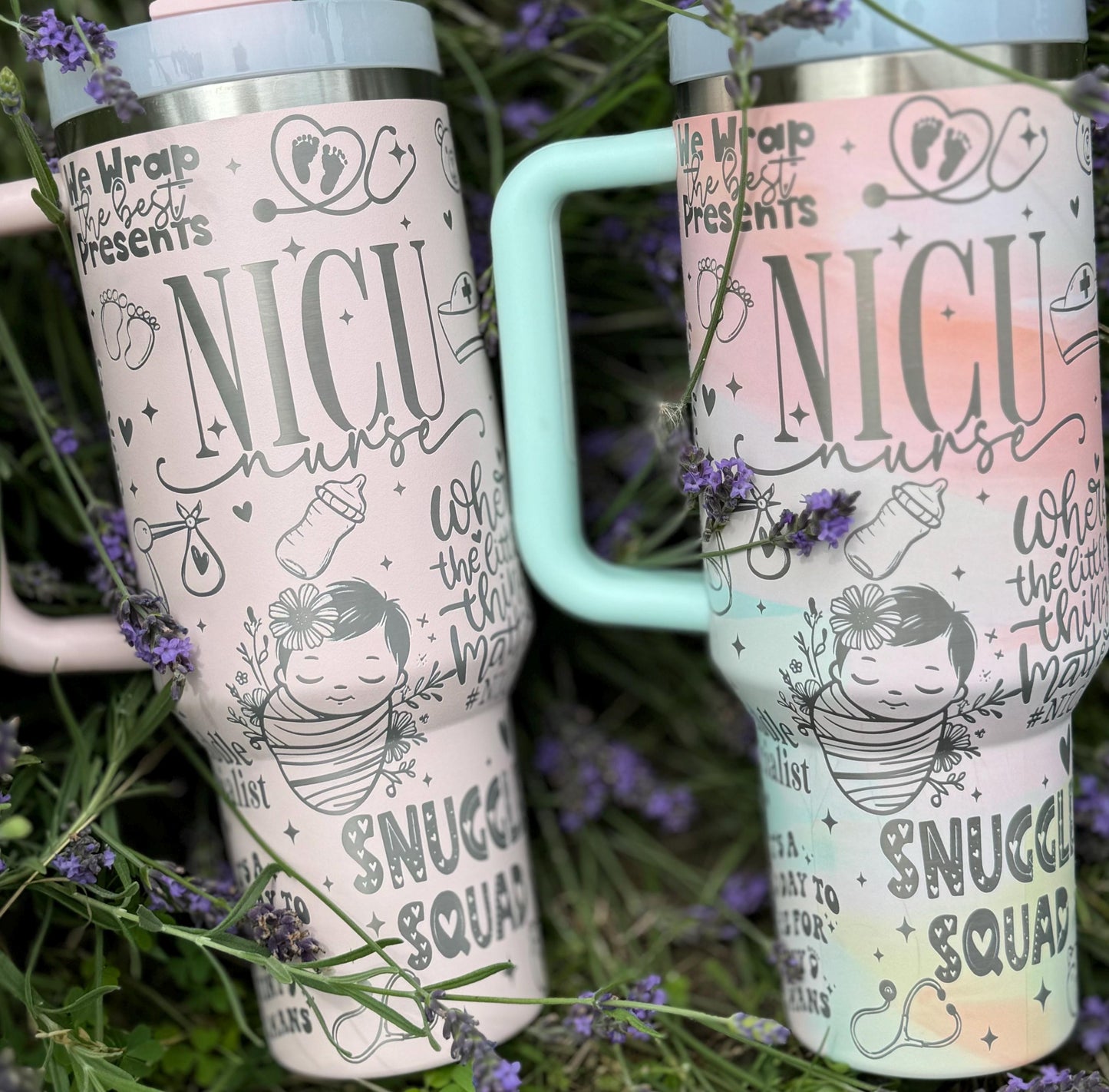 NICU Nurse 40oz Tumbler | NICU | Swaddle Specialist | Neonatal Intensive Care Unit | Babies | Preemie - Cattle Dog Studios Laser & Design