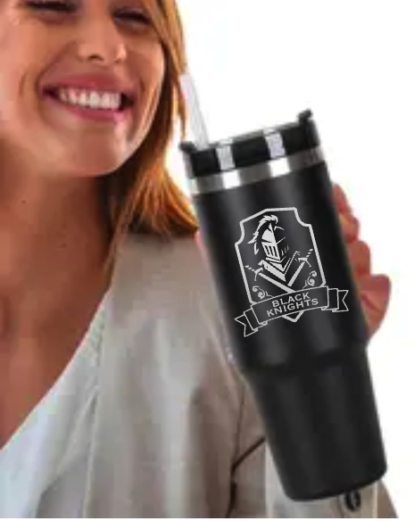 Black Knights Football Tumbler - Cattle Dog Studios