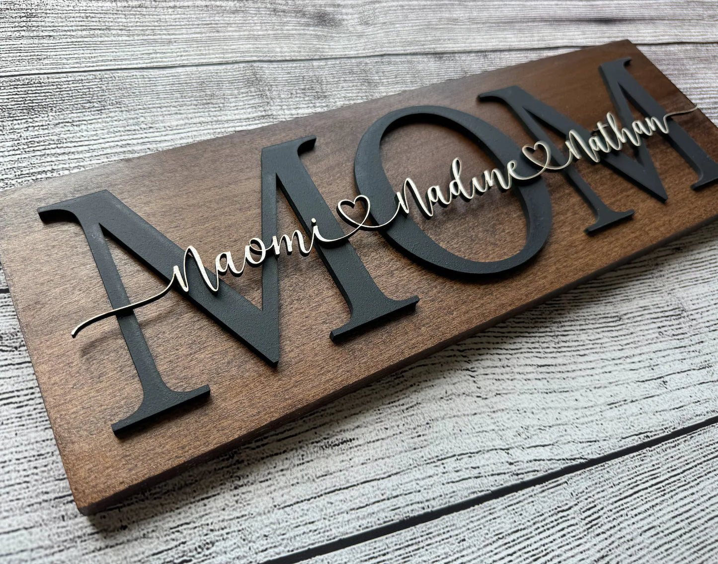 Mom/Dad Mother’s Day Father’s Day birthday gift customizes sign with names