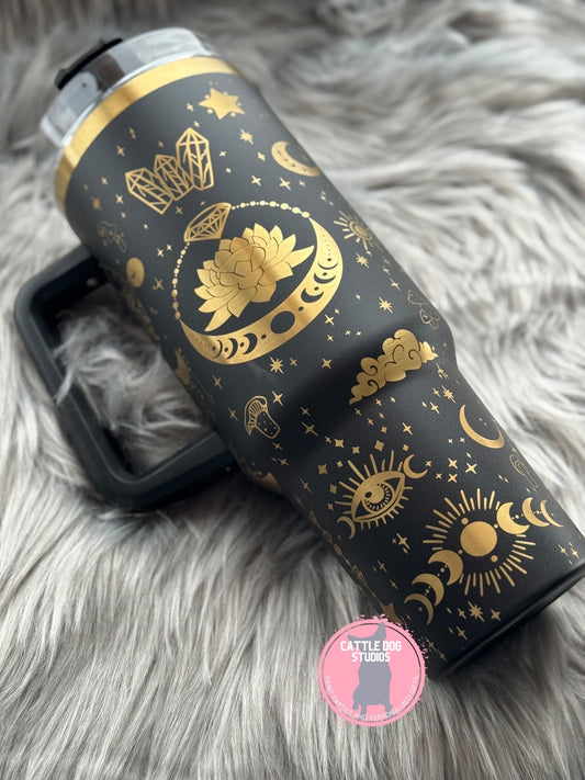 Witchy Vibes 40oz Tumbler | Mystical | Celestial - CDS Laser & Design