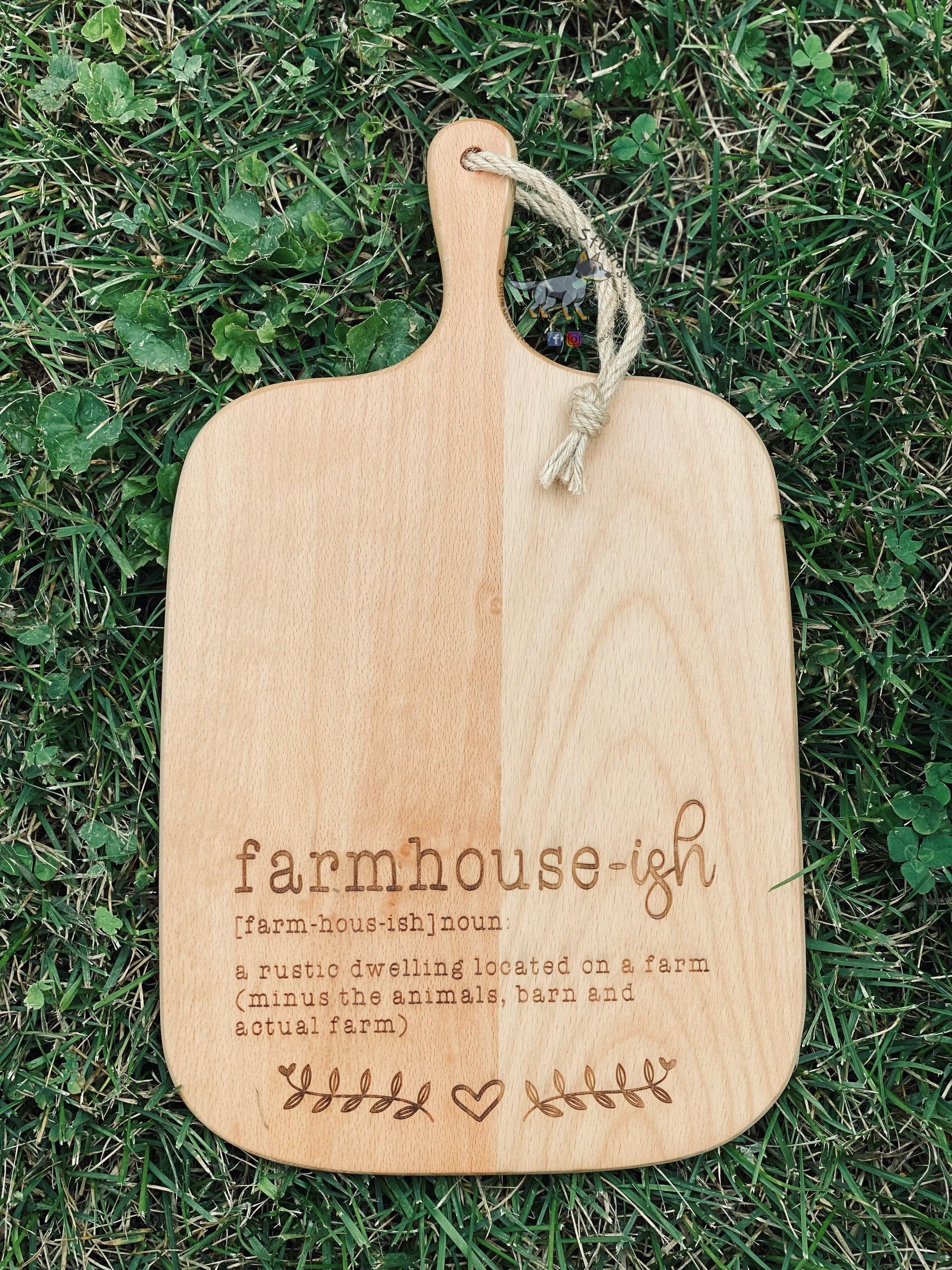Engraved Medium Cutting Board - Farmhouse-ish definition, Housewarming Gift, Realtor Gift - Cattle Dog Studios