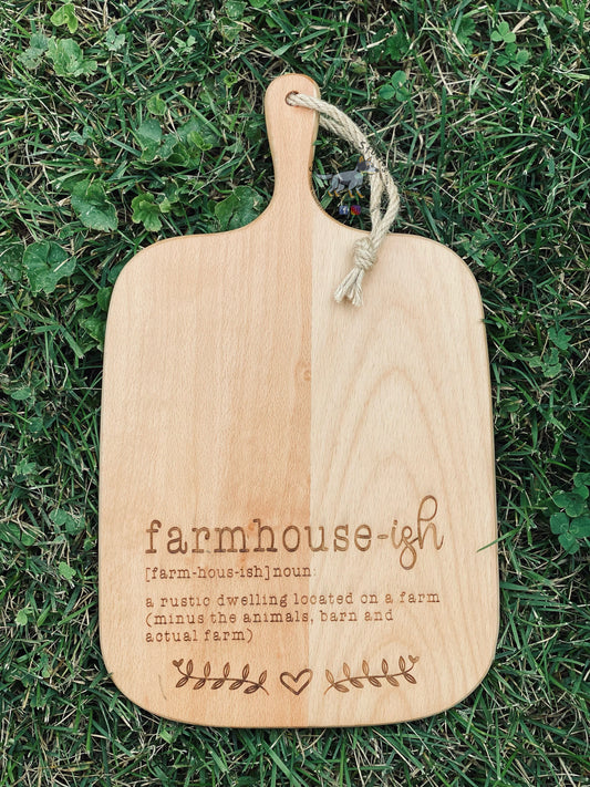 Engraved Medium Cutting Board - Farmhouse-ish definition, Housewarming Gift, Realtor Gift - Cattle Dog Studios