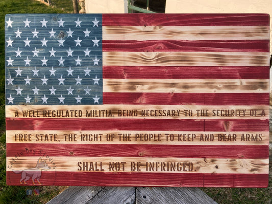 Large American Flag - 2nd Amendment - Cattle Dog Studios