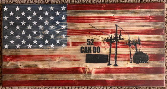 Large Grunge Style American Flag - 52 Can Do - Cattle Dog Studios