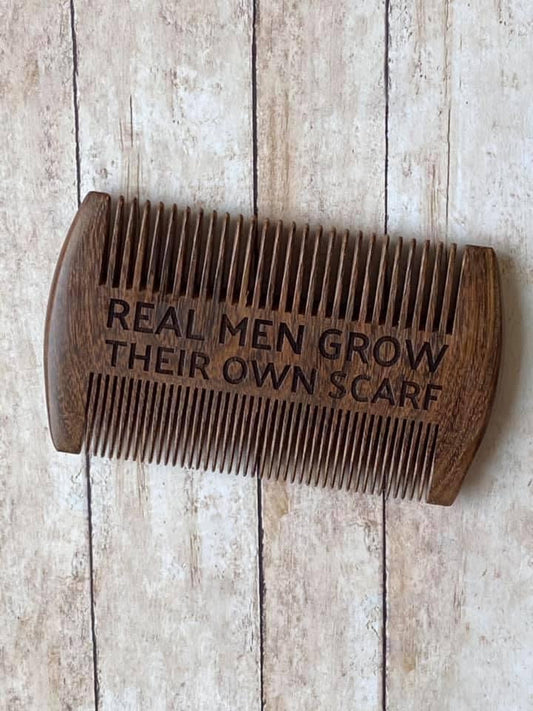 Engraved Sandalwood Beard Comb - Cattle Dog Studios